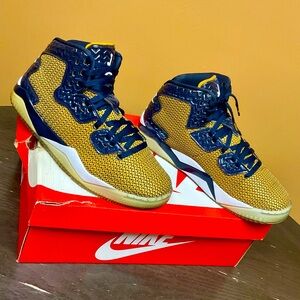 STUNNING MENS (Nike Air Jordan Spike Forty Lee Dunk From Above Gold Leaf) Sz10.5